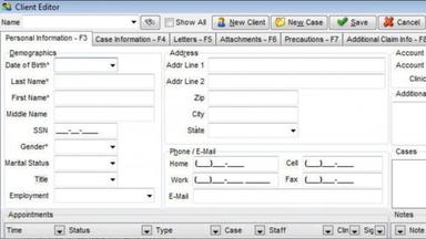 Clinicient Insight EMR Enter patient details