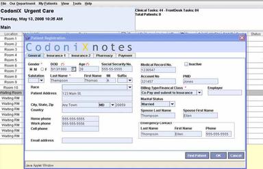 CodoniXnotes Software Patient Registration