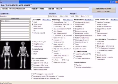 CodoniXnotes Software Routine Order Work Sheet