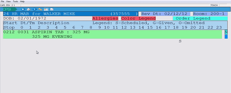 CPSI EMR Patient medication verification