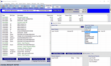 Crystal Practice Management Billing
