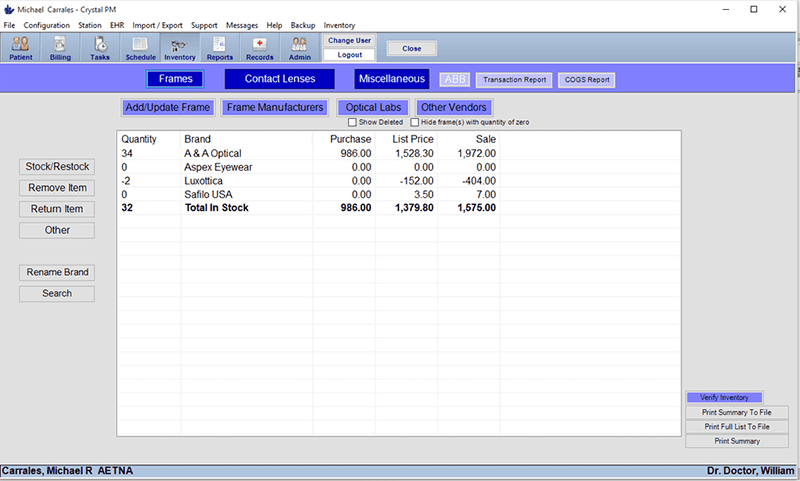 Crystal Practice Management Software