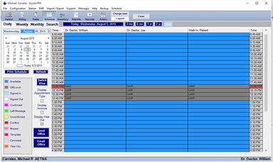 Crystal Practice Management Scheduling