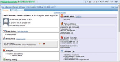 CyCHART EHR Patient summary