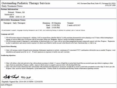 eTherapyDocs Treatment notes