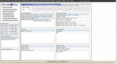 eHealthFiles EHR Patient chart
