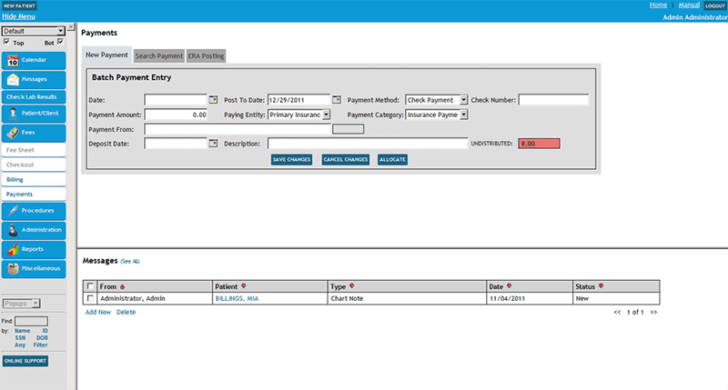 EncounterWorks Payment information
