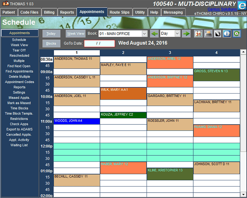 eTHOMAS Booking calendar