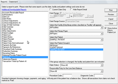 EZClaim Medical Billing Report