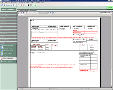 FirstEMR Patient statements