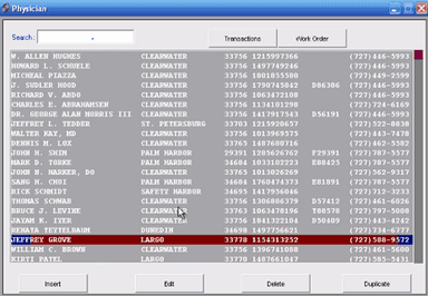 Patient list