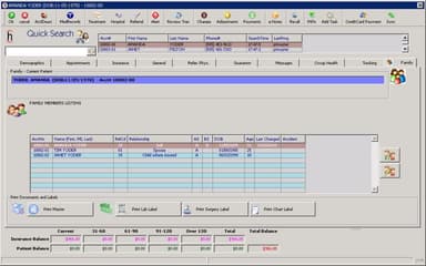 Harmony enotes EMR Family dashboard