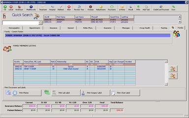Harmony enotes EMR Family dashboard