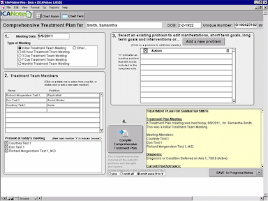 ICANotes EHR Treatment plans