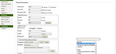 meMR Software Physical Exam