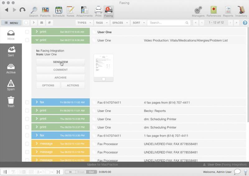 MacPractice Faxing