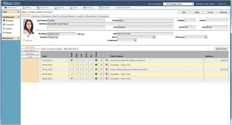 Medtask Enterprise Patient Chart
