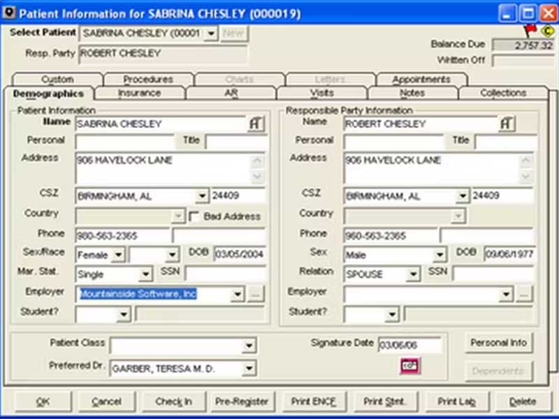 Mountainside Software - Patient Information