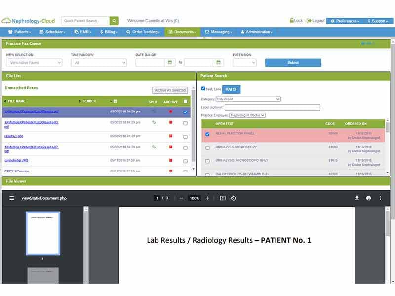 Nephrology-Cloud EHR - Lab Results