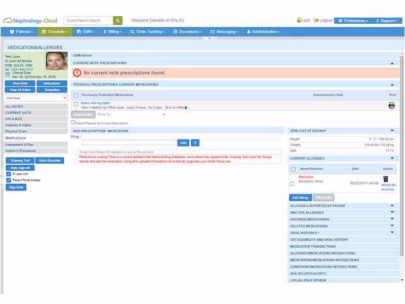 Nephrology-Cloud EHR - Medication