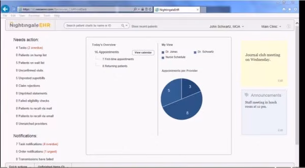 Nightingale EHR Dashboard