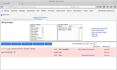 OpenEMR Billing