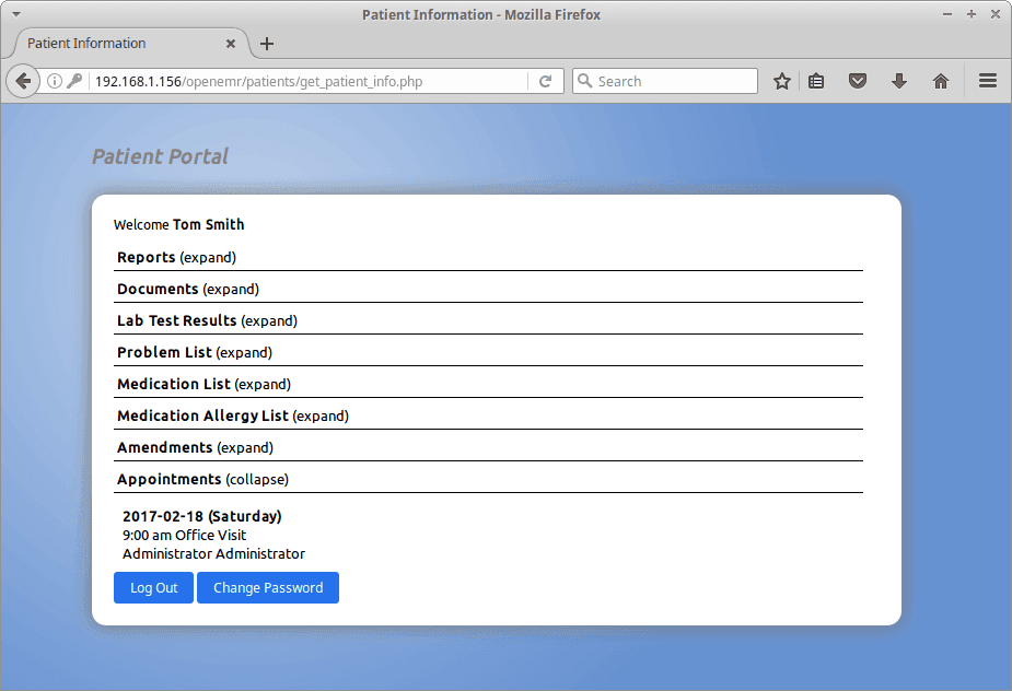 OpenEMR Patient portal