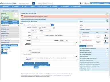 Ophthalmology-Cloud software eRx