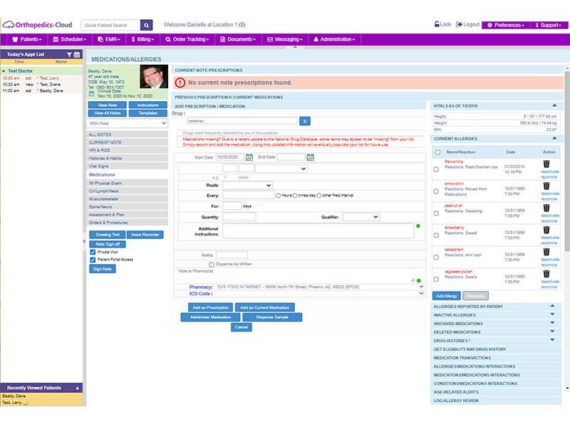 Orthopedics Cloud Medication management