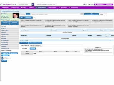 Orthopedics Cloud Orders procedures