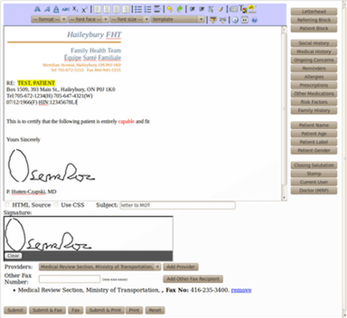 OSCAR EMR eForm