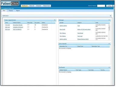 PatientClick EMR Dashboard