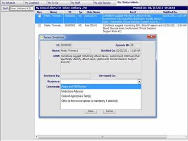 Caseload Manager Clinical Alerts
