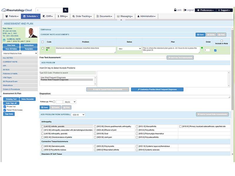 Rheumatology Cloud Assessment Plan