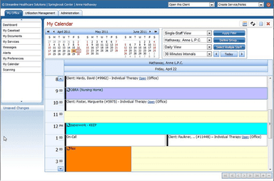 Streamline EHR - My Calendar