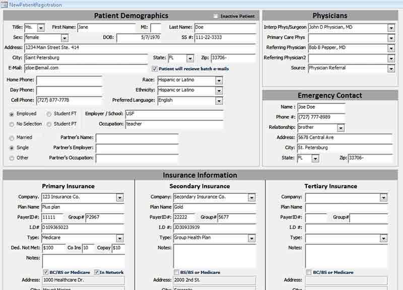 SonoSoft Intake form