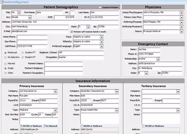 SonoSoft Intake form