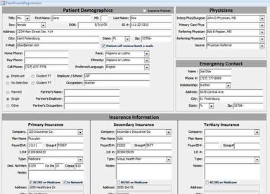 SonoSoft Intake form