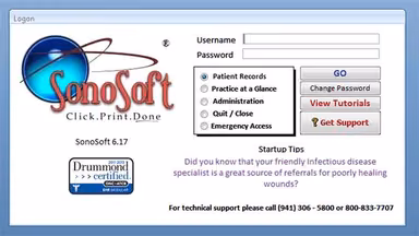 SonoSoft Logon