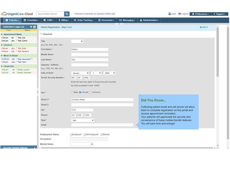 UrgentCare Cloud Quick registration