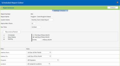 Welligent EHR Report scheduler