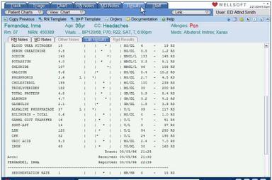 Wellsoft EDIS Lab results