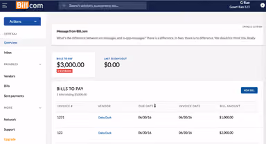Bill.com Dashboard