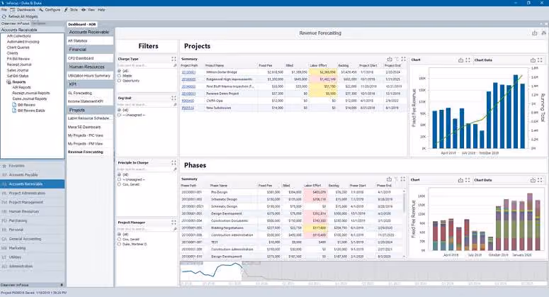 ClearView InFocus ERP Projects and Phases