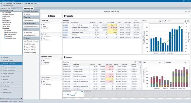 ClearView InFocus ERP Projects and Phases