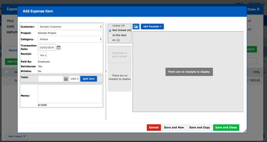 Nexonia Expenses Add Expense Item