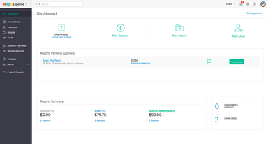 Zoho Expense Dashboard