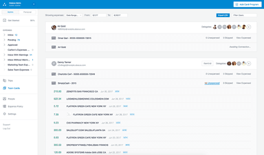 Abacus Corporate card dashboard