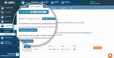 Aplos Bank integration