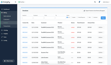 Chargify Invoices